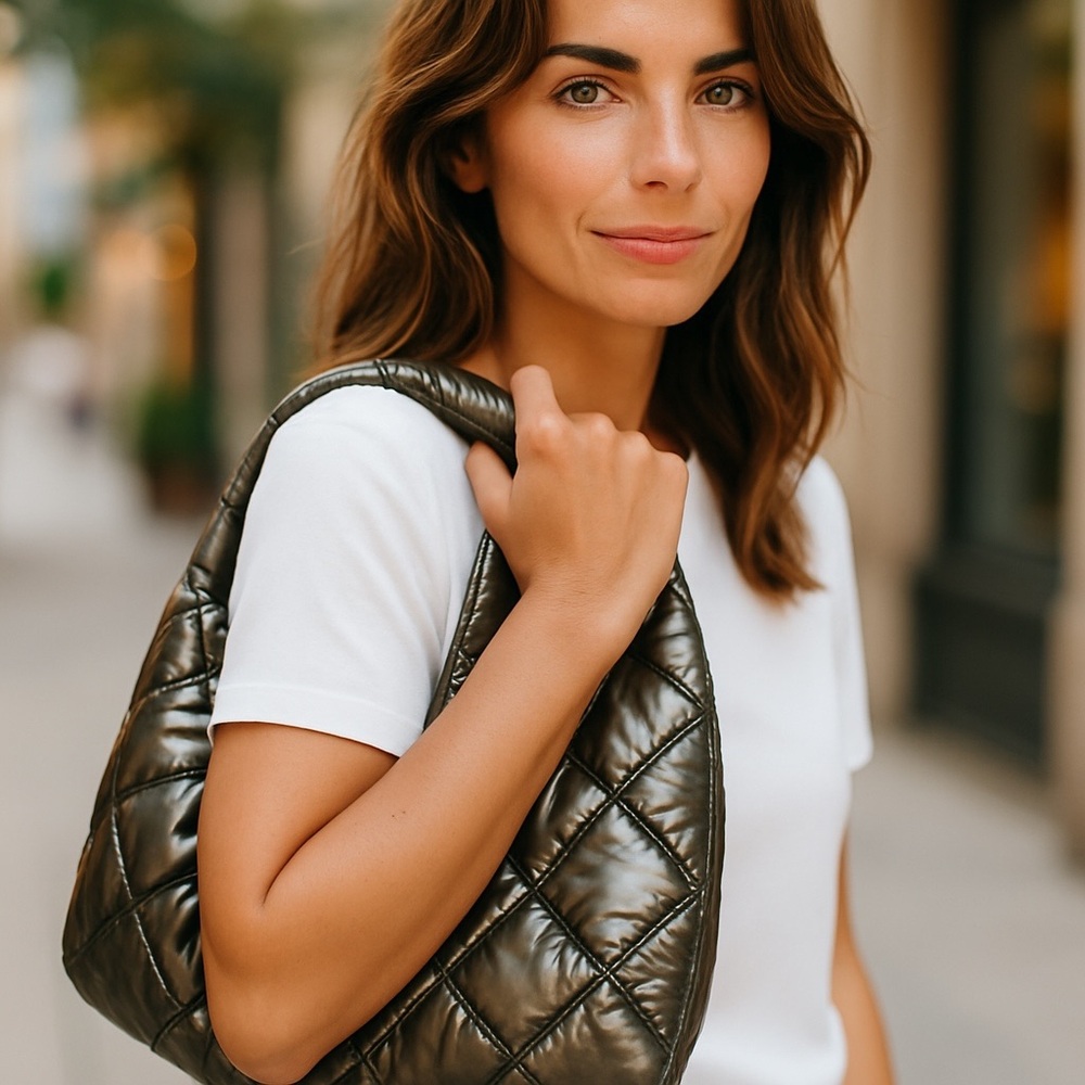 Stylish Black Quilted Women's Bag